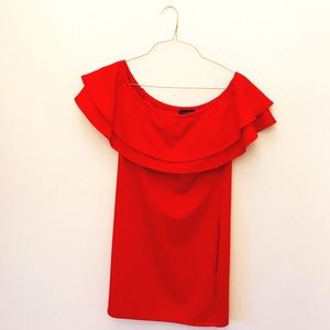 ASOS Newlook Red Bodycon off the shoulder dress